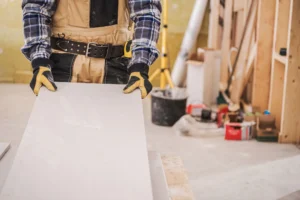 Edmonton home prepared for drywall installation with completed framing rough-ins insulation and vapour barrier